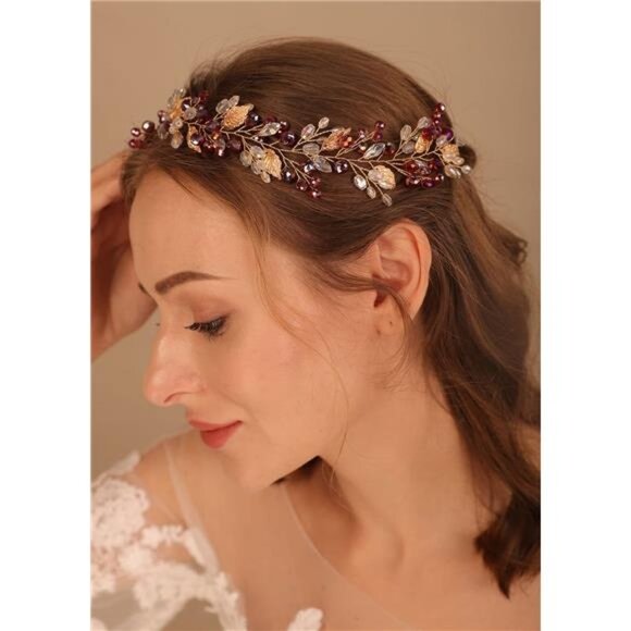 Women Girls Hair Vine Crystal Wedding Headband  Fall Boho Bridal Hair‎ Piece - Picture 2 of 5